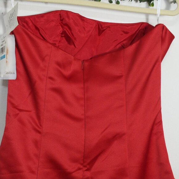 Vintage Jessica McClintock for Gunne Sax Strapless Formal Prom Dress Red 9/10 - Picture 7 of 15